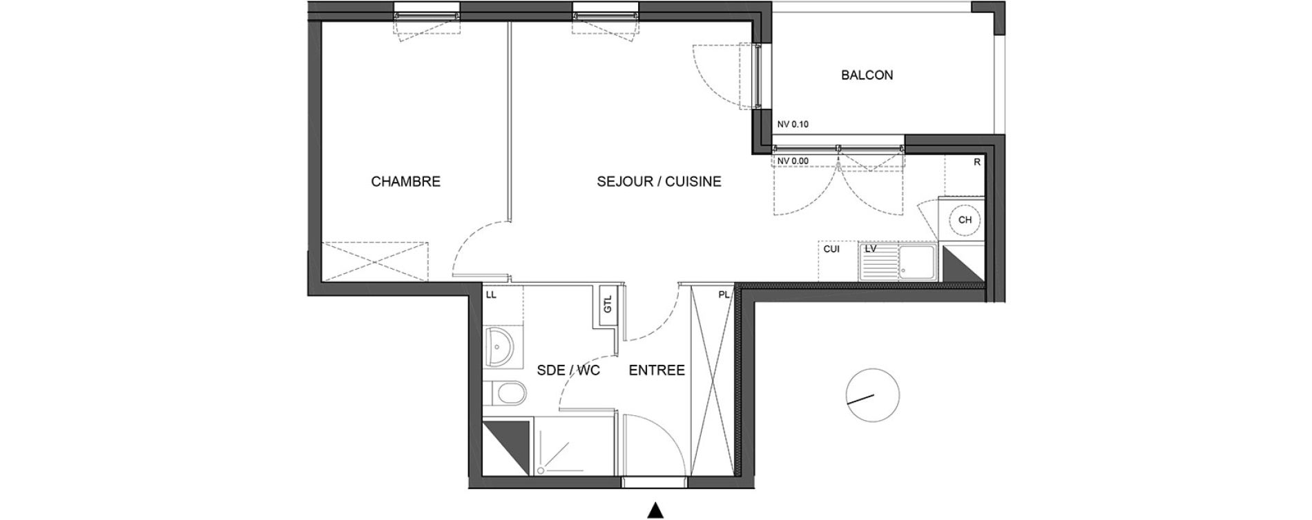 Appartement T2 de 41,20 m2 &agrave; B&eacute;nouville Centre