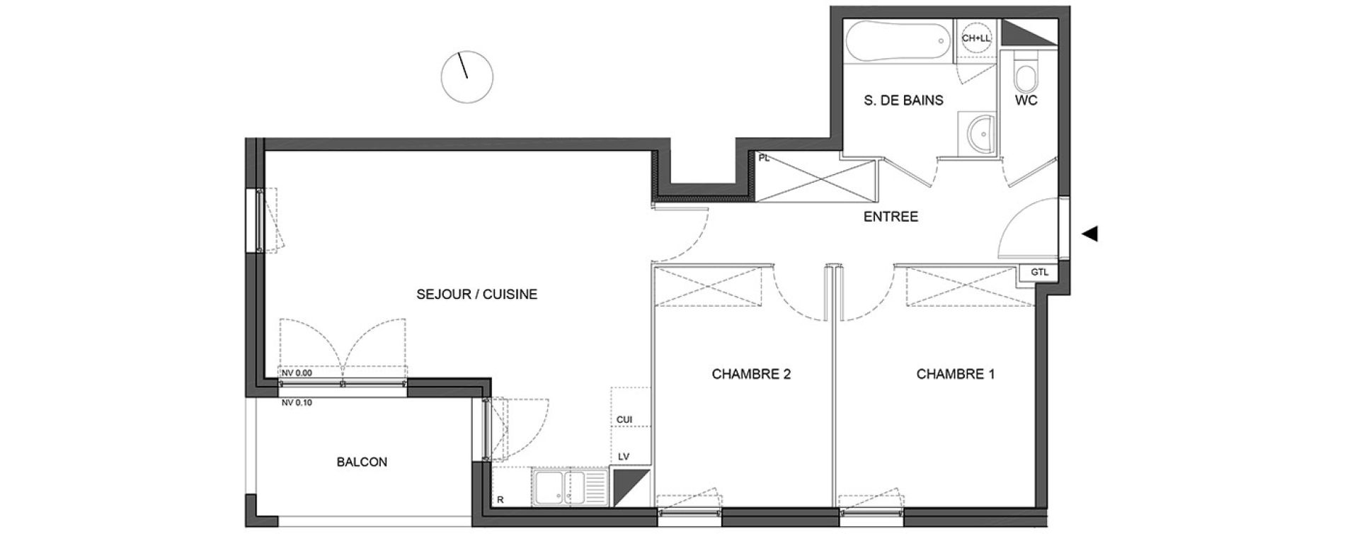 Appartement T3 de 62,80 m2 &agrave; B&eacute;nouville Centre