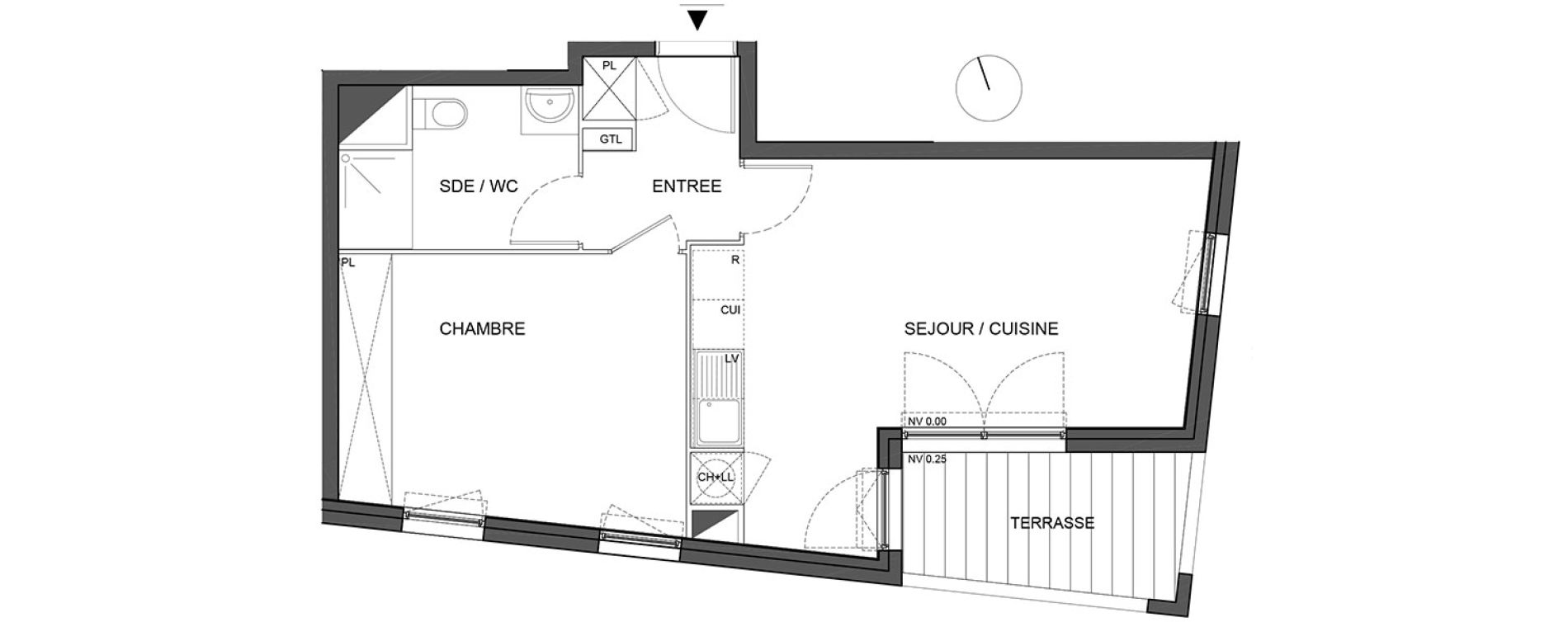 Appartement T2 de 45,40 m2 &agrave; B&eacute;nouville Centre