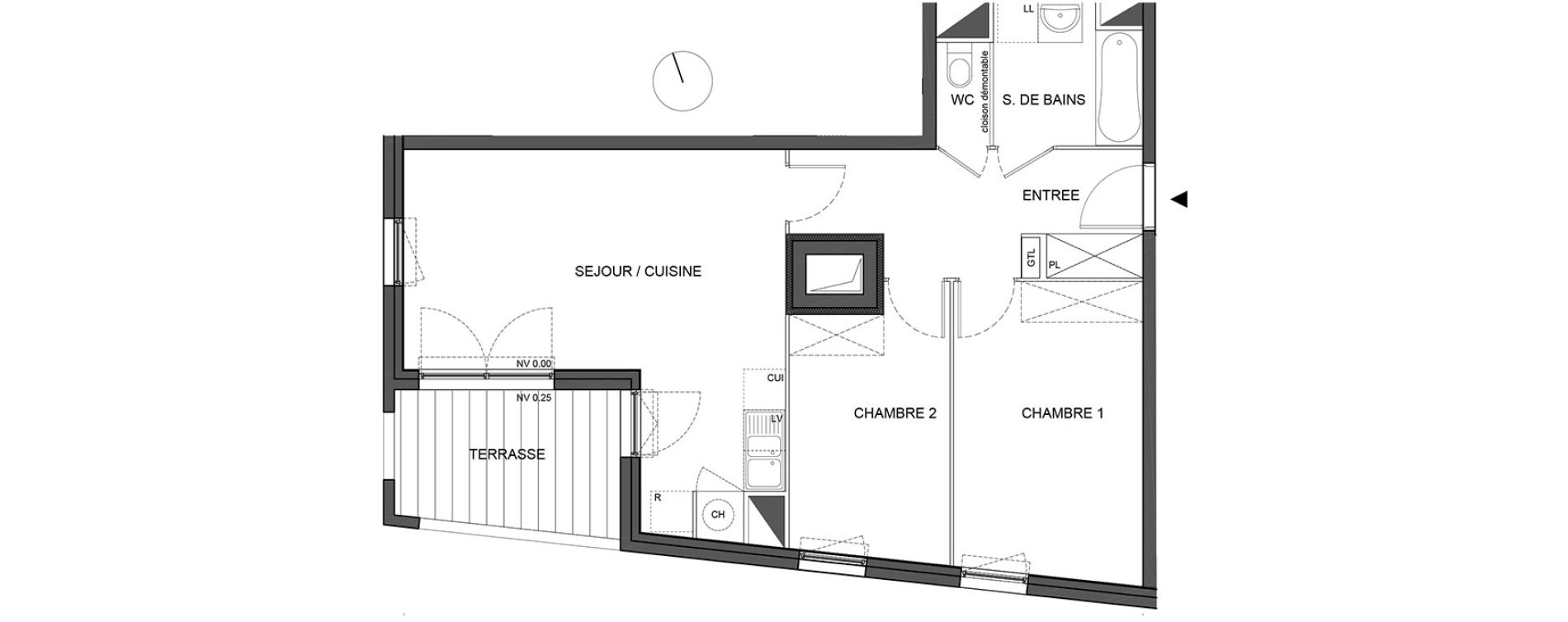 Appartement T3 de 58,80 m2 à Bénouville Centre