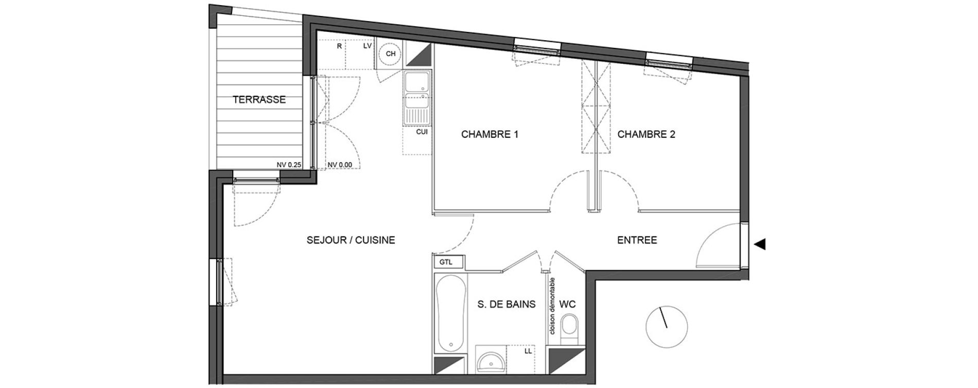 Appartement T3 de 58,80 m2 &agrave; B&eacute;nouville Centre