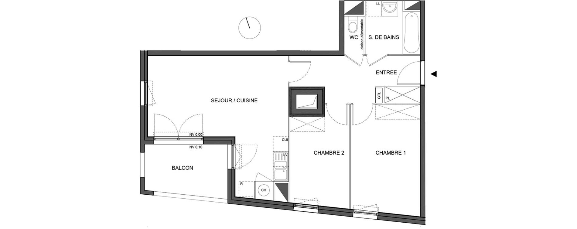 Appartement T3 de 58,80 m2 &agrave; B&eacute;nouville Centre