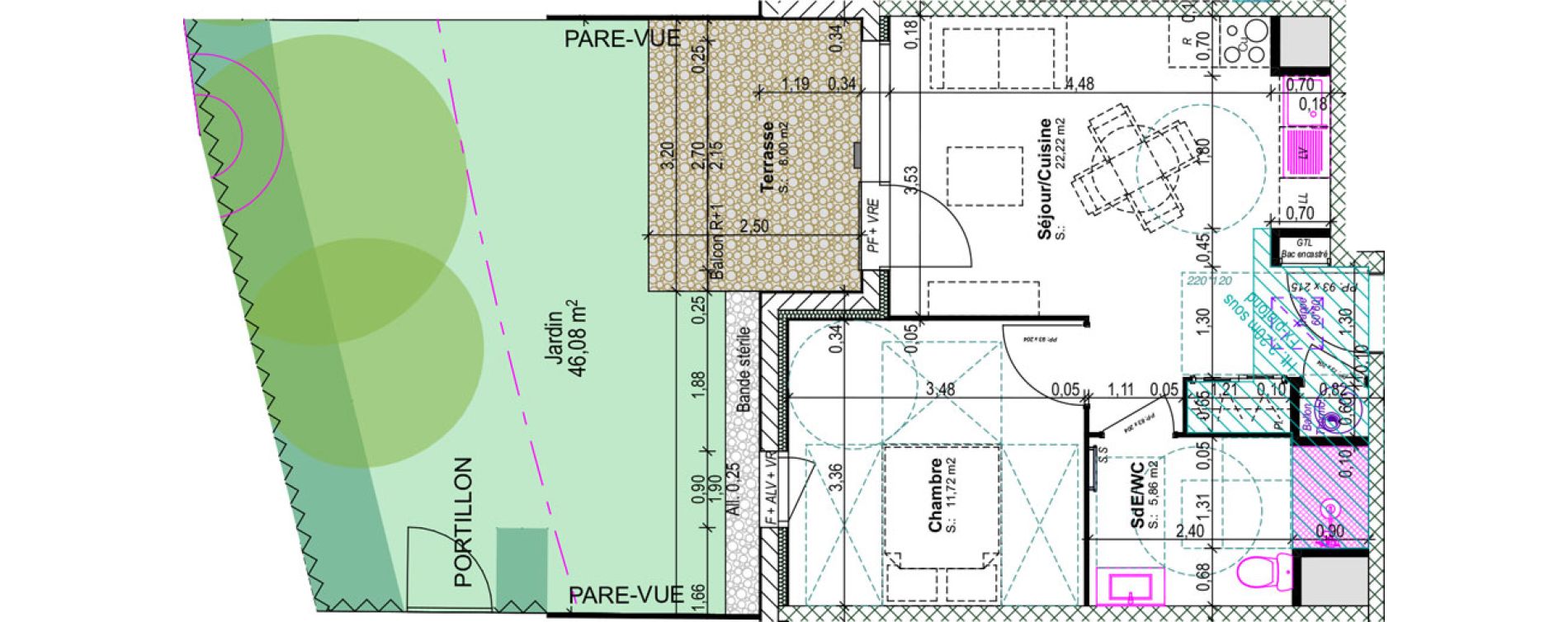 Appartement T2 de 39,80 m2 &agrave; Blainville-Sur-Orne Centre