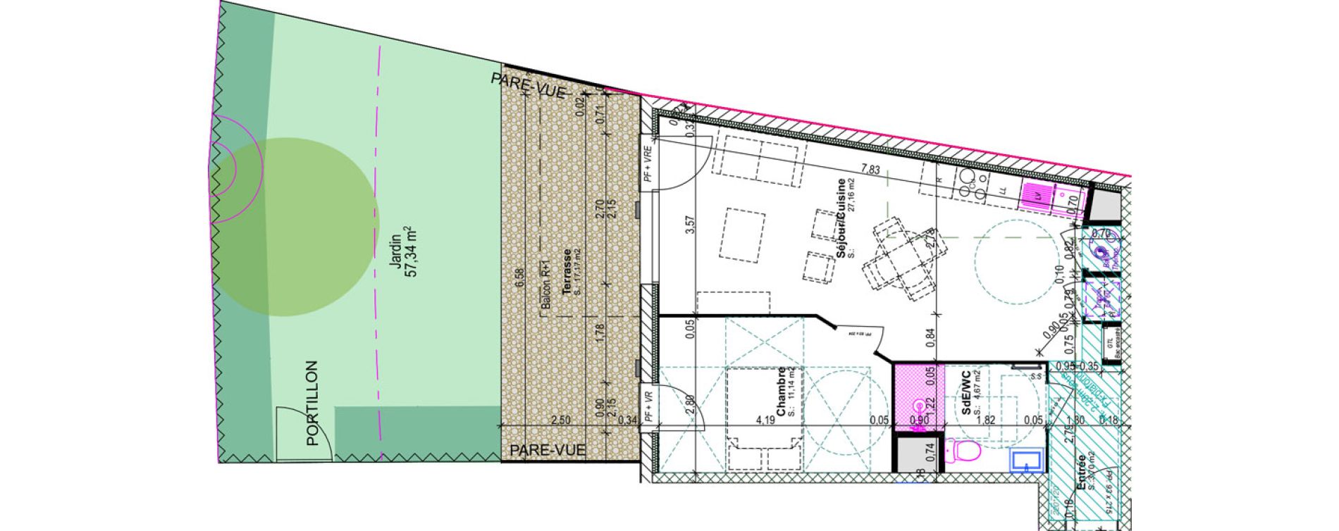 Appartement T2 de 46,67 m2 &agrave; Blainville-Sur-Orne Centre