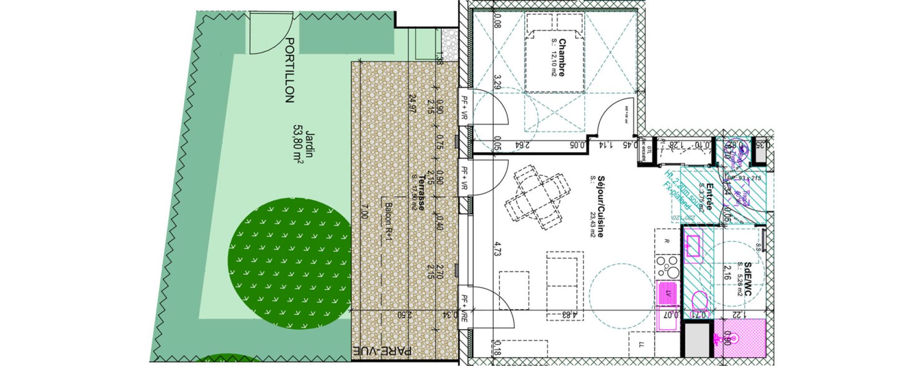 Appartement T2 de 44,54 m2 &agrave; Blainville-Sur-Orne Centre