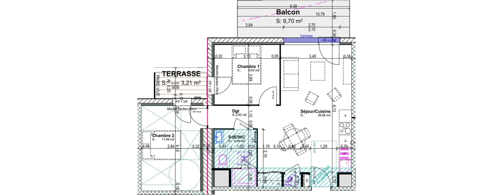 Appartement T3 de 55,13 m2 &agrave; Blainville-Sur-Orne Centre