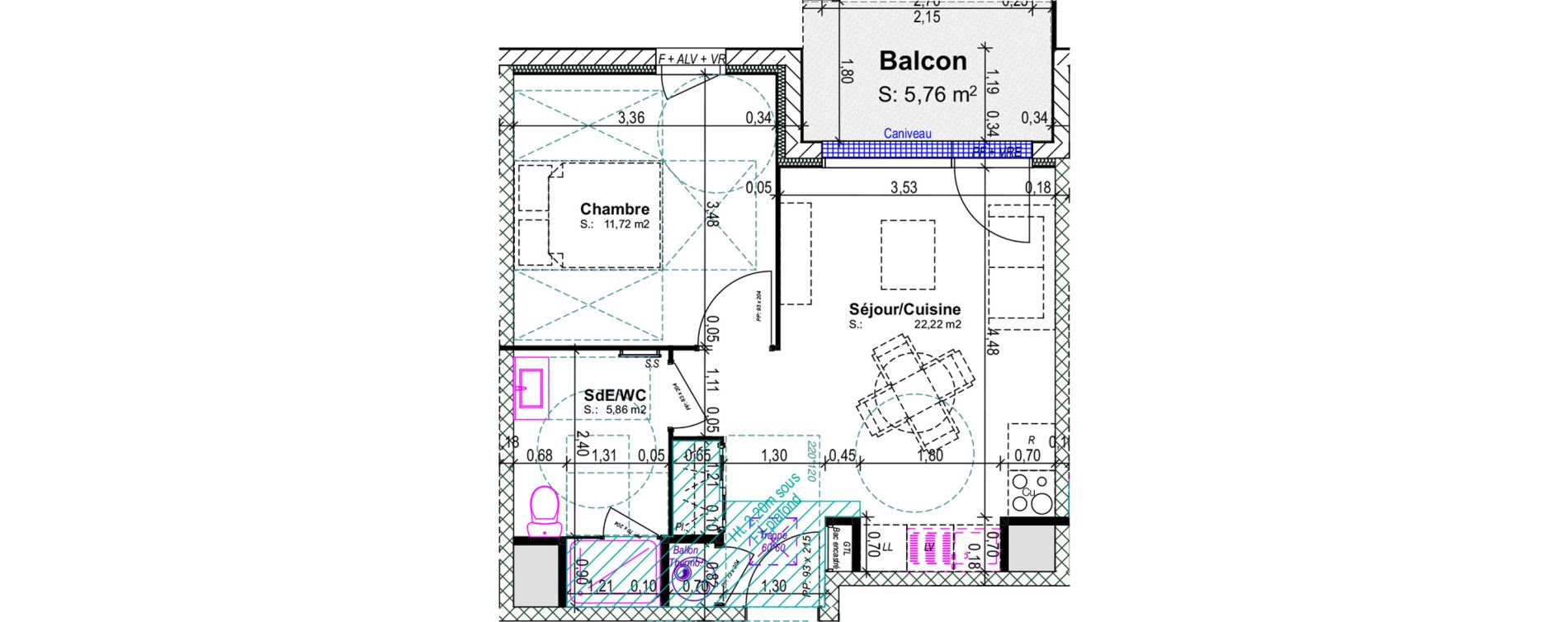 Appartement T2 de 39,80 m2 &agrave; Blainville-Sur-Orne Centre