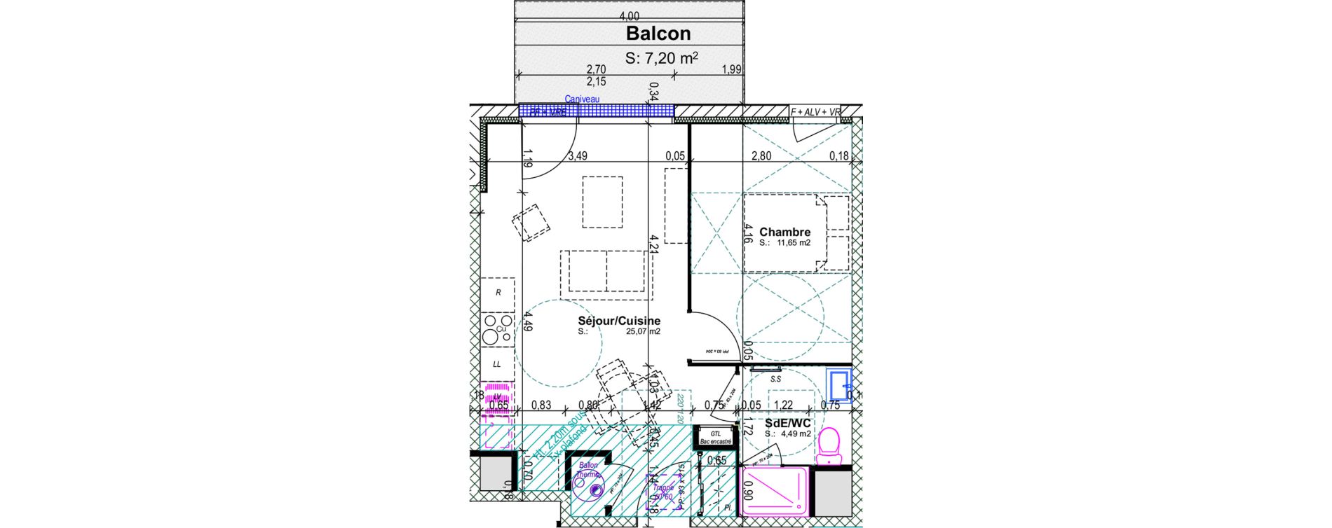 Appartement T2 de 41,21 m2 &agrave; Blainville-Sur-Orne Centre