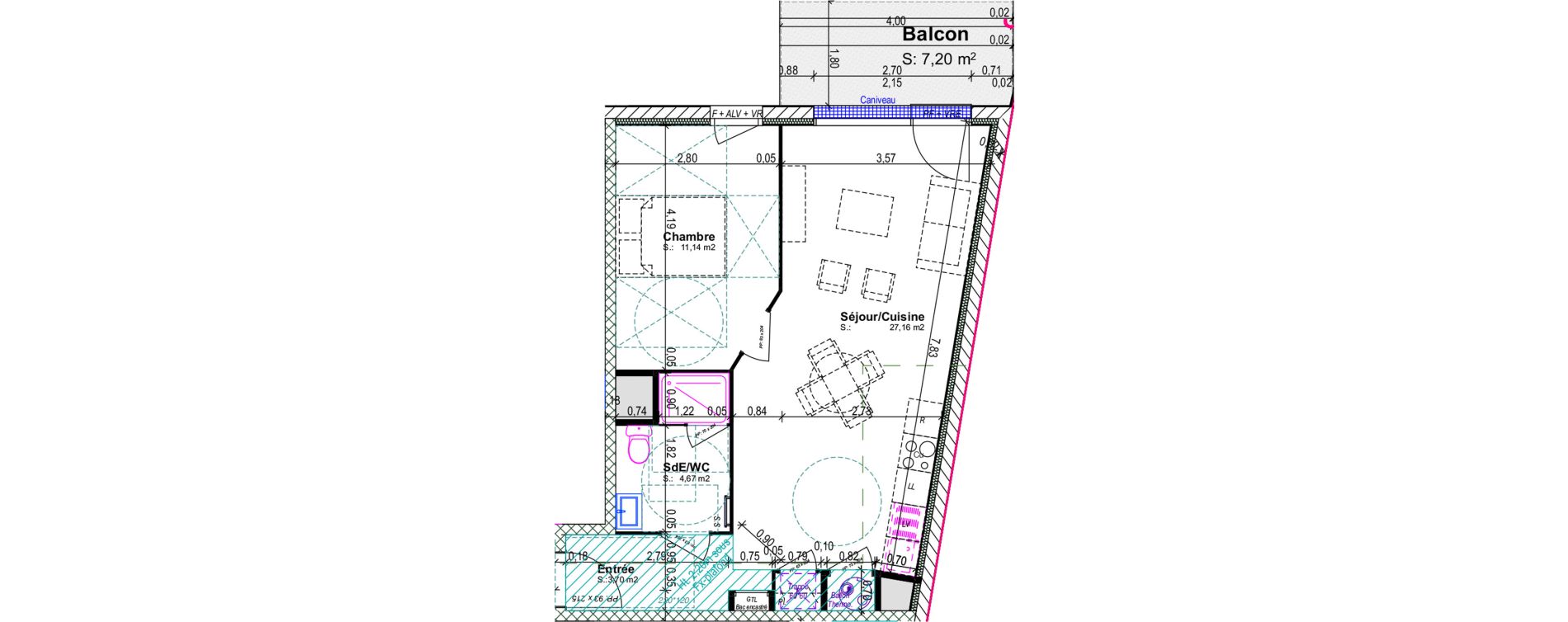 Appartement T2 de 46,67 m2 &agrave; Blainville-Sur-Orne Centre