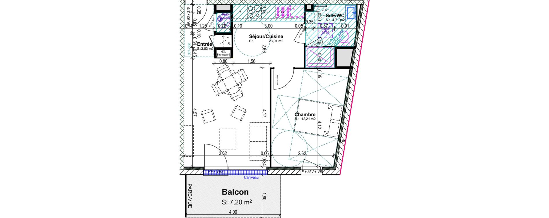 Appartement T2 de 44,66 m2 &agrave; Blainville-Sur-Orne Centre