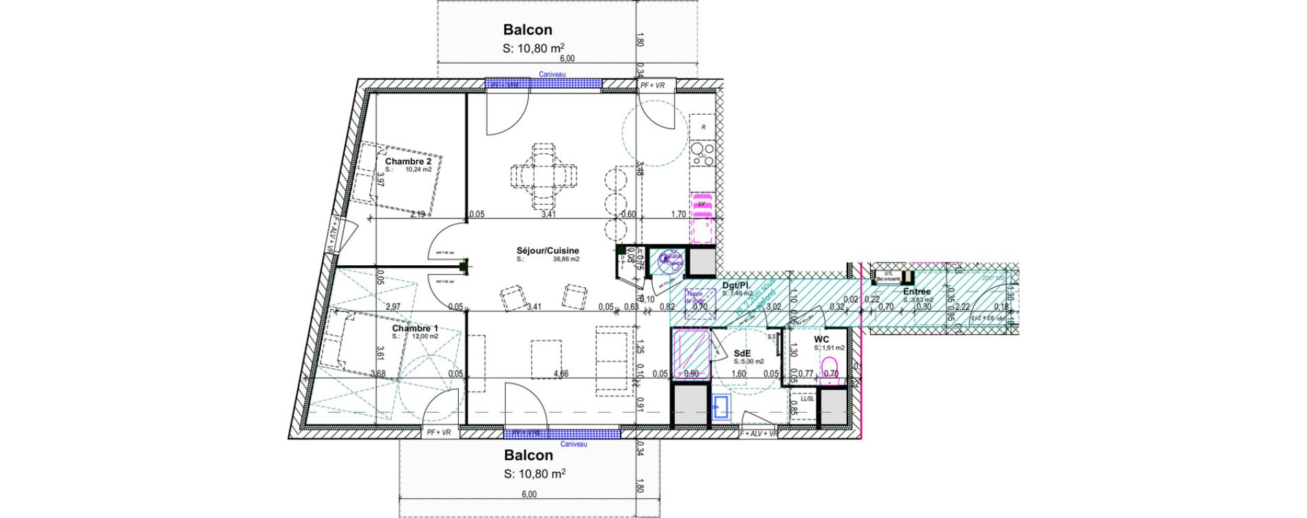 Appartement T3 de 77,60 m2 &agrave; Blainville-Sur-Orne Centre