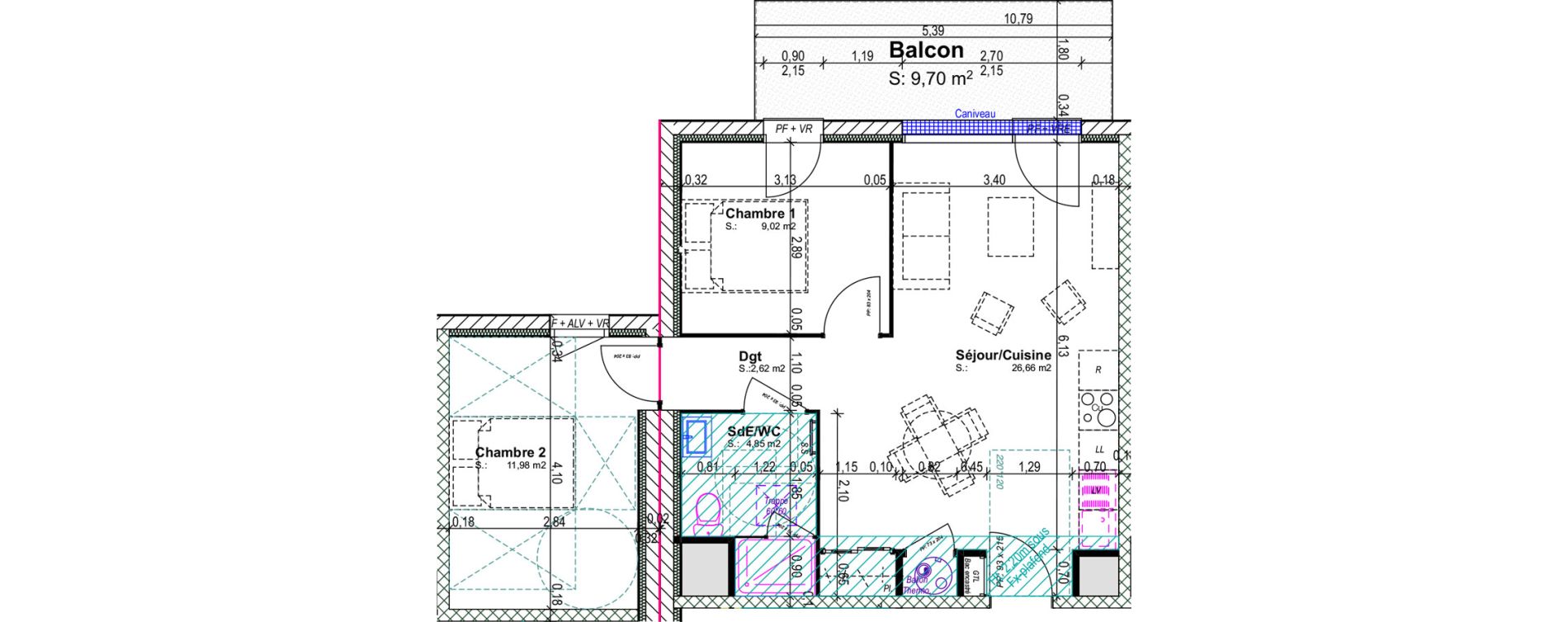 Appartement T3 de 55,13 m2 &agrave; Blainville-Sur-Orne Centre