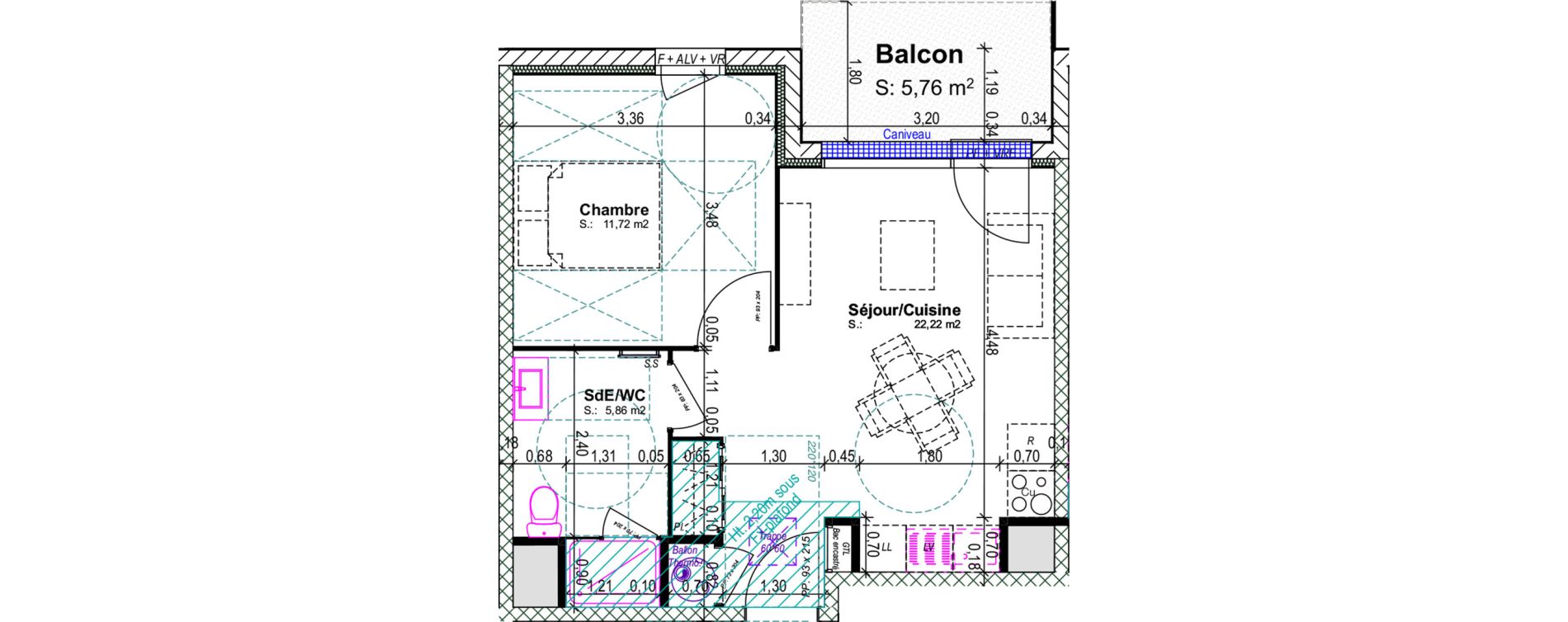 Appartement T2 de 39,80 m2 &agrave; Blainville-Sur-Orne Centre