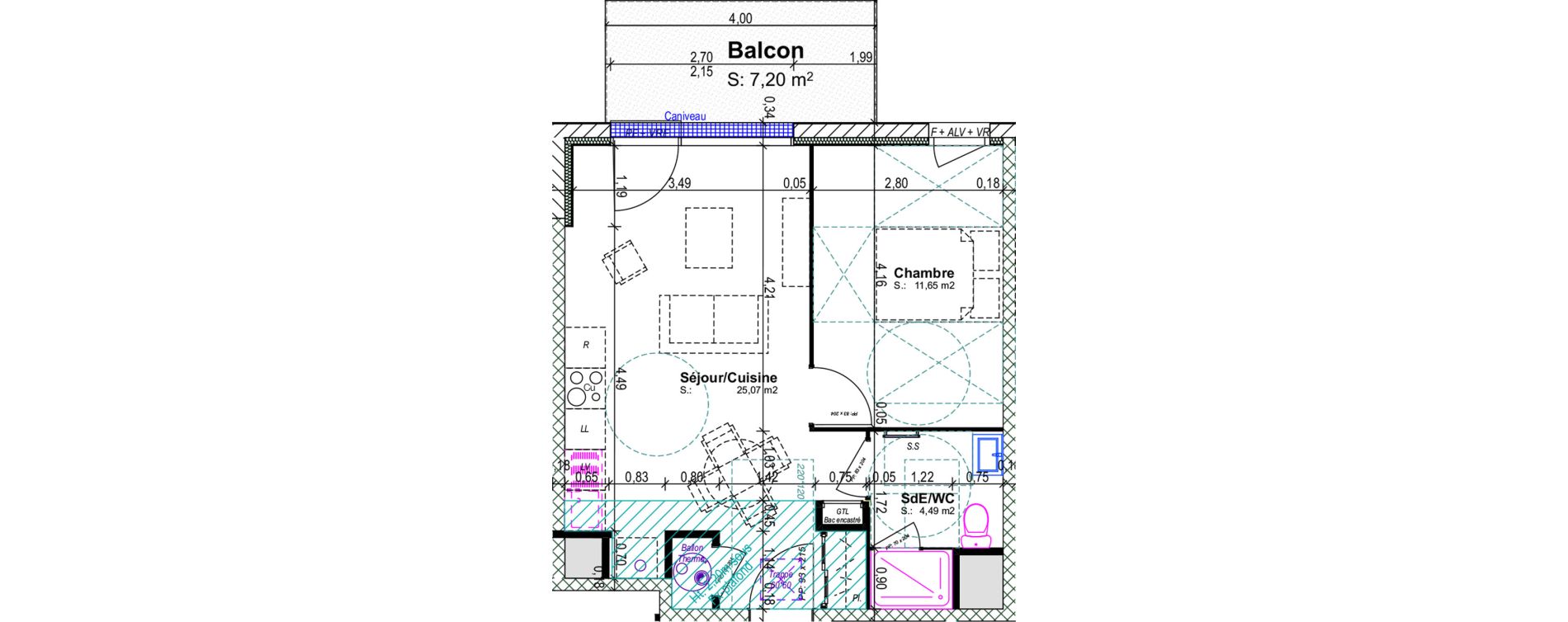 Appartement T2 de 41,21 m2 &agrave; Blainville-Sur-Orne Centre