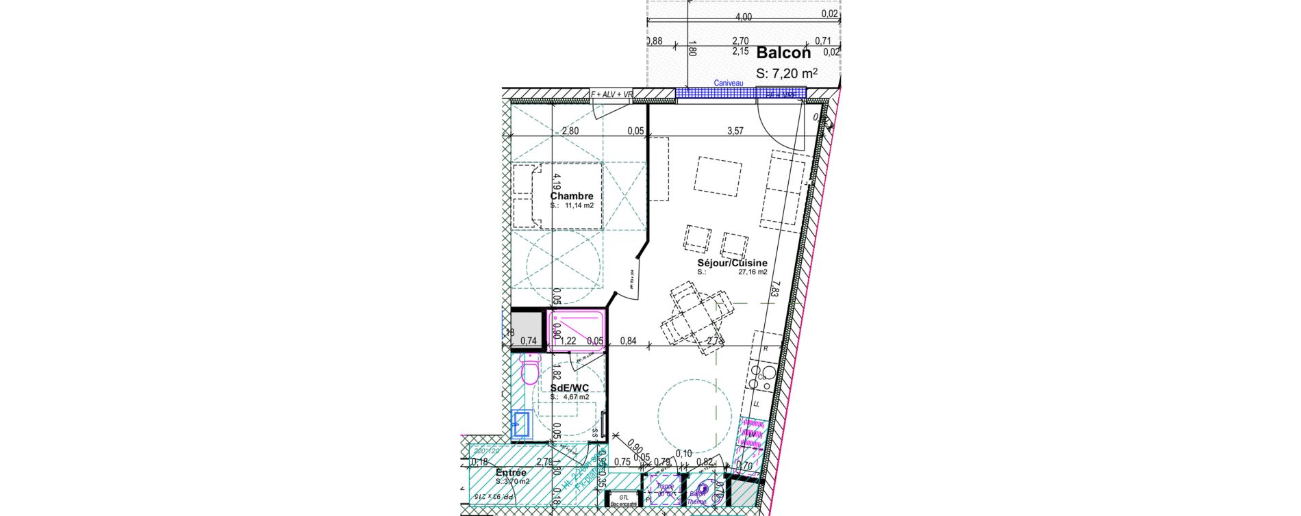 Appartement T2 de 46,67 m2 &agrave; Blainville-Sur-Orne Centre