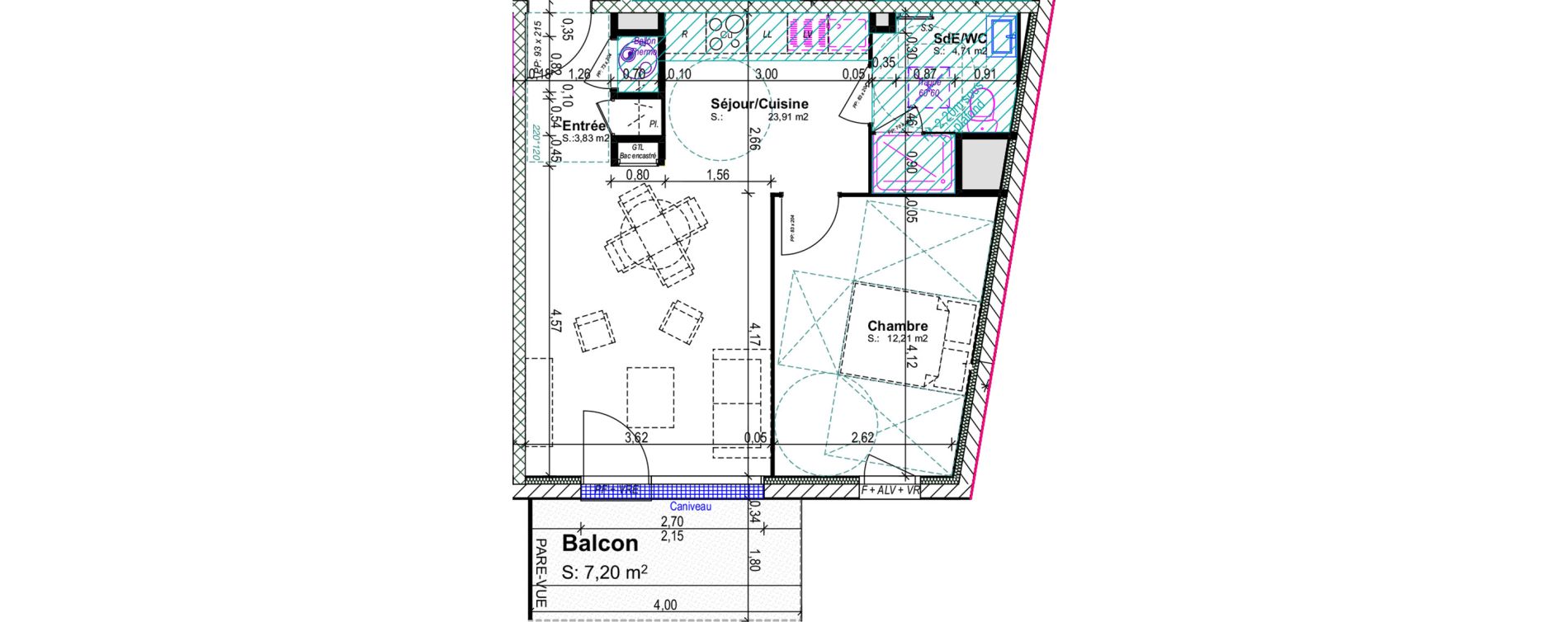 Appartement T2 de 44,66 m2 &agrave; Blainville-Sur-Orne Centre