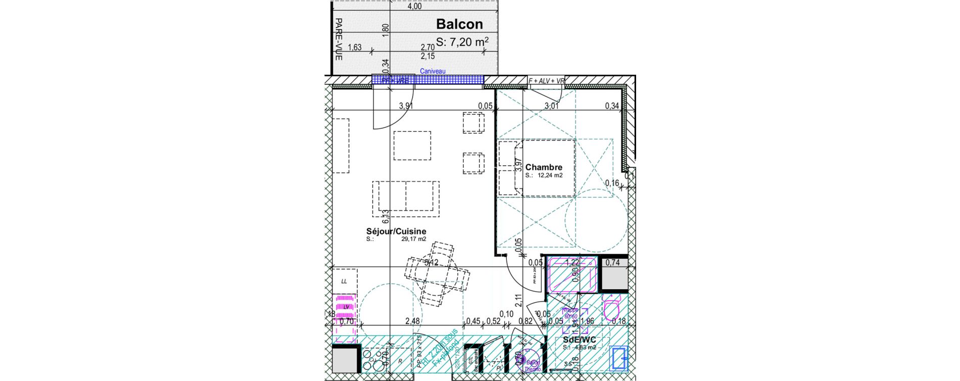 Appartement T2 de 46,24 m2 &agrave; Blainville-Sur-Orne Centre