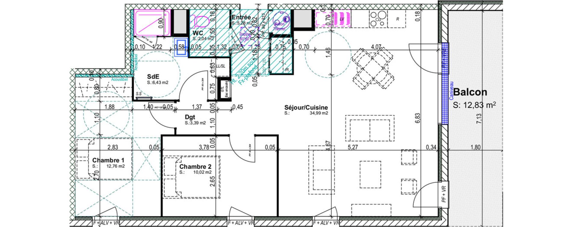 Appartement T3 de 74,91 m2 &agrave; Blainville-Sur-Orne Centre