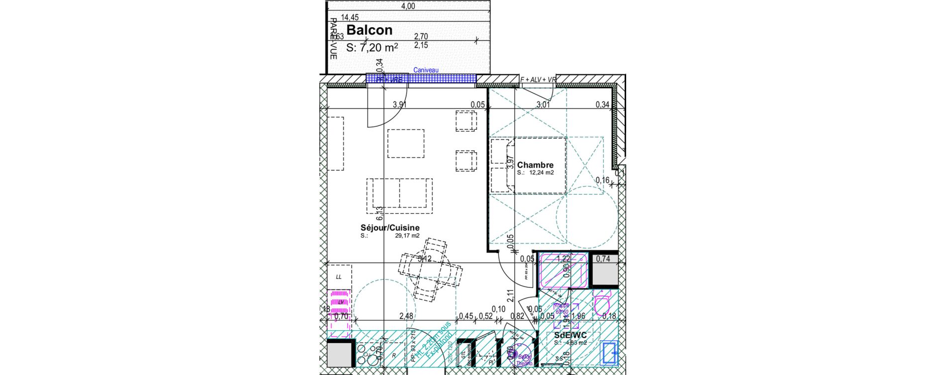 Appartement T2 de 46,24 m2 &agrave; Blainville-Sur-Orne Centre