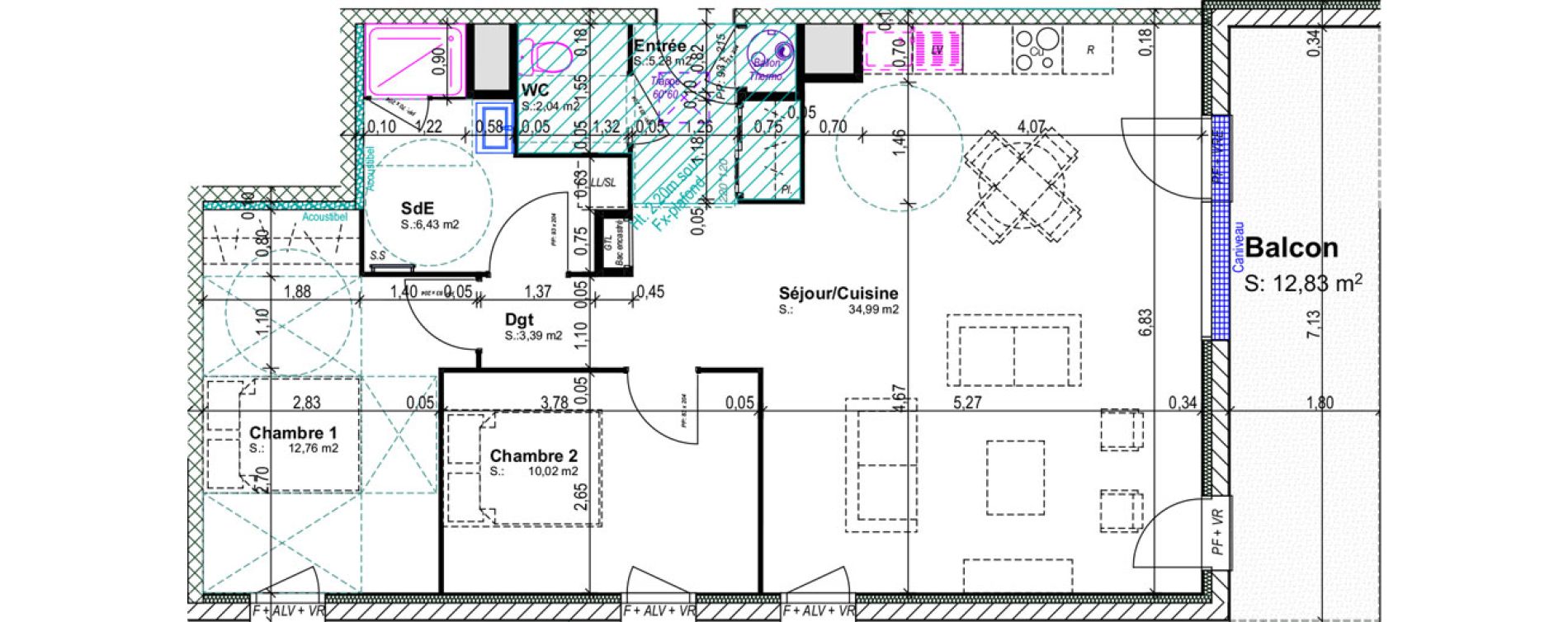 Appartement T3 de 74,91 m2 &agrave; Blainville-Sur-Orne Centre