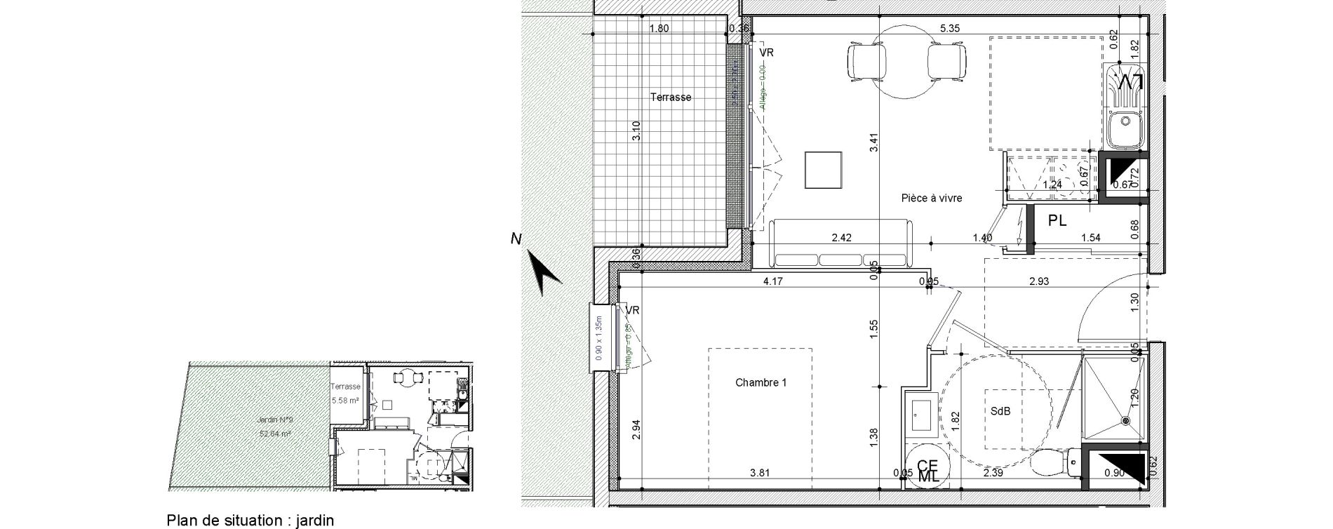 Appartement T2 de 37,71 m2 &agrave; Blainville-Sur-Orne Terres d'avenir