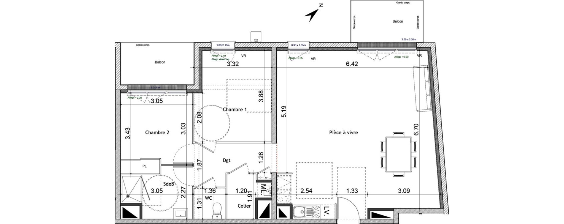 Appartement T3 de 83,72 m2 &agrave; Blainville-Sur-Orne Terres d'avenir
