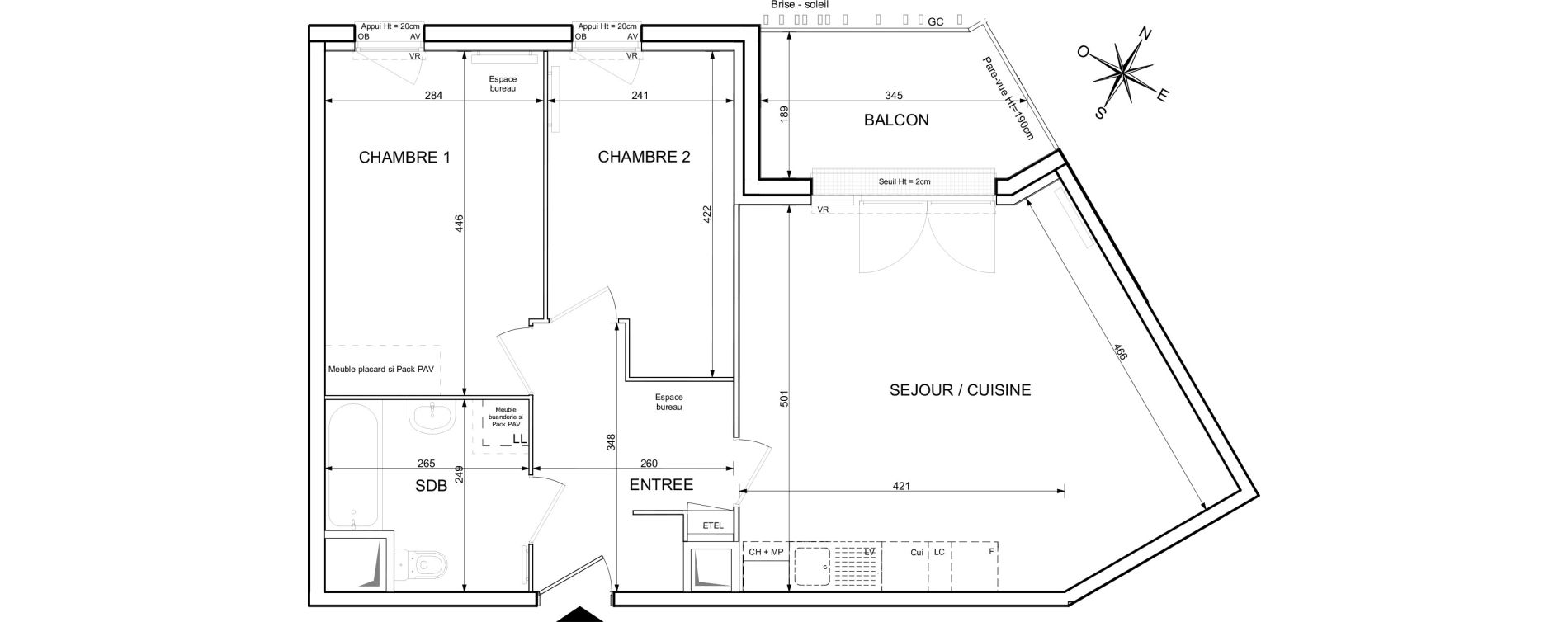Appartement T3 de 62,24 m2 &agrave; Blainville-Sur-Orne Terres d'avenir