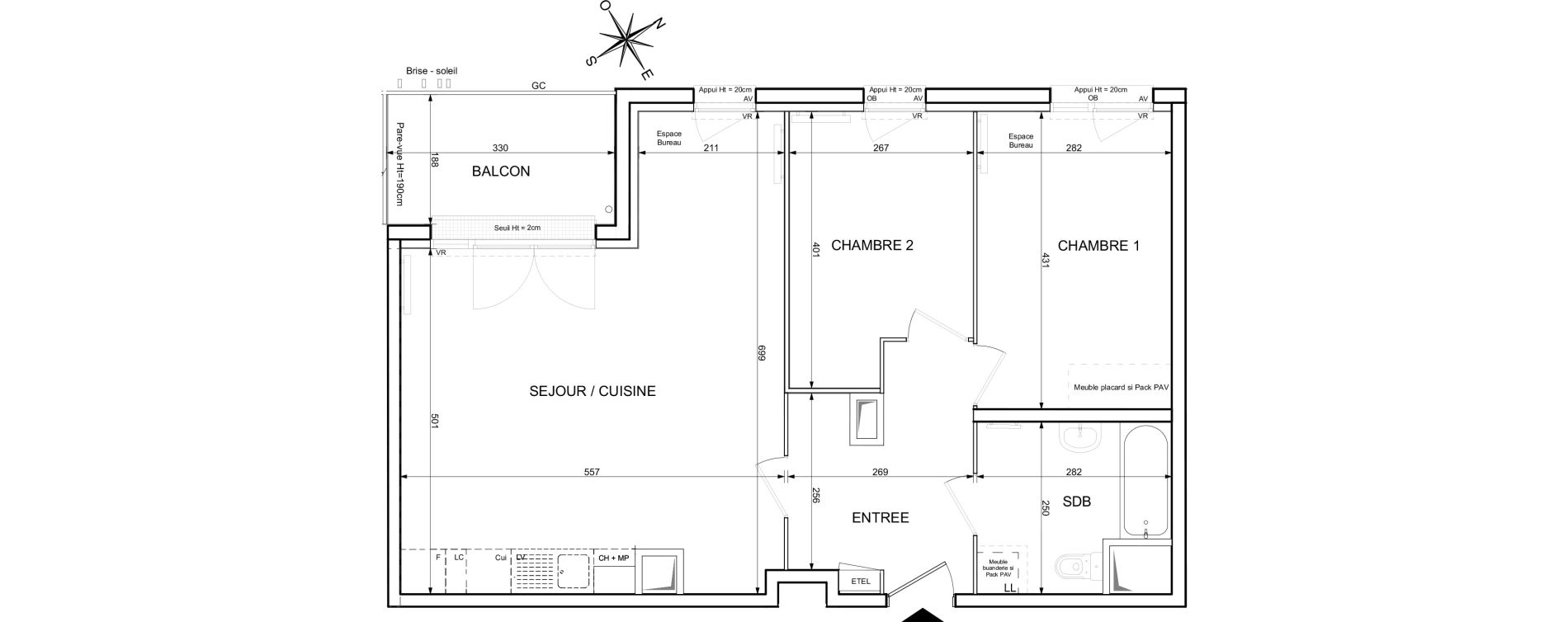 Appartement T3 de 67,59 m2 &agrave; Blainville-Sur-Orne Terres d'avenir
