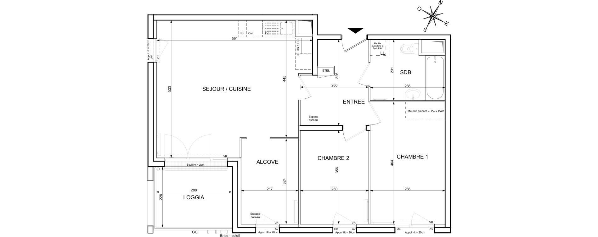 Appartement T3 de 69,84 m2 &agrave; Blainville-Sur-Orne Terres d'avenir