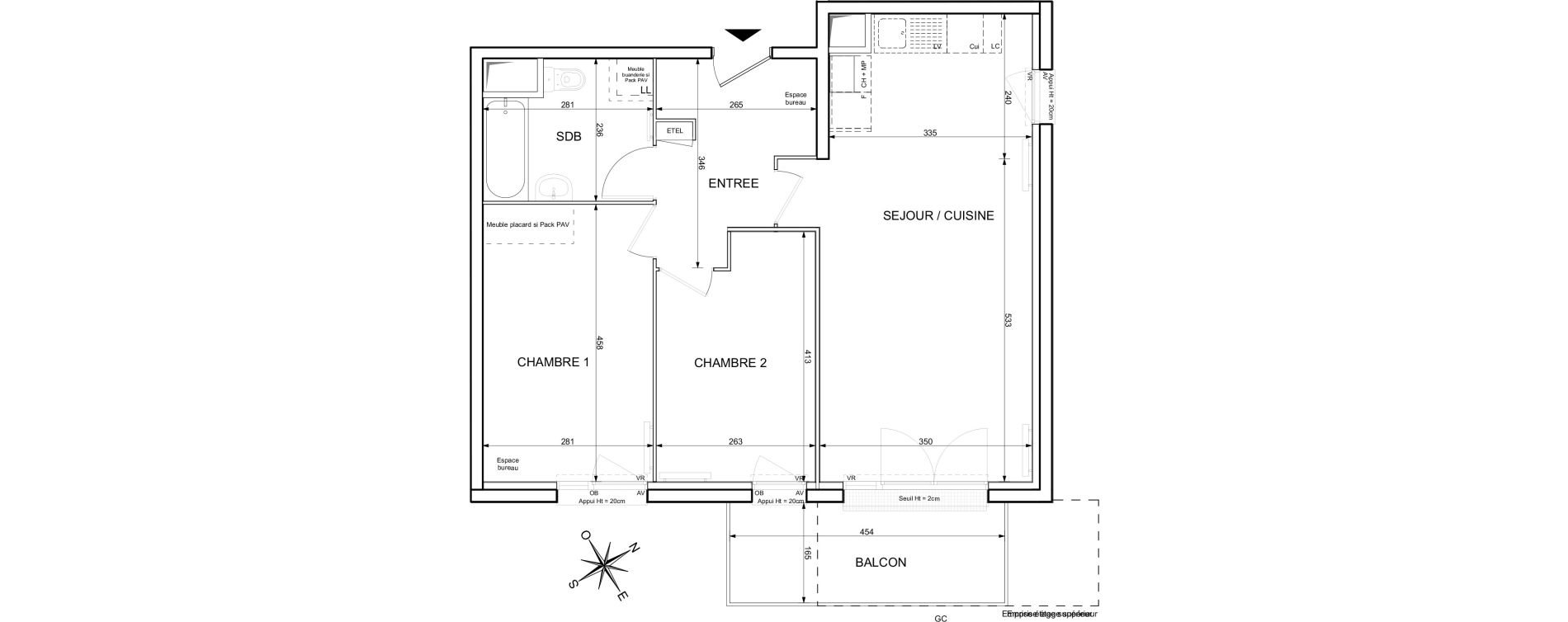 Appartement T3 de 63,08 m2 &agrave; Blainville-Sur-Orne Terres d'avenir