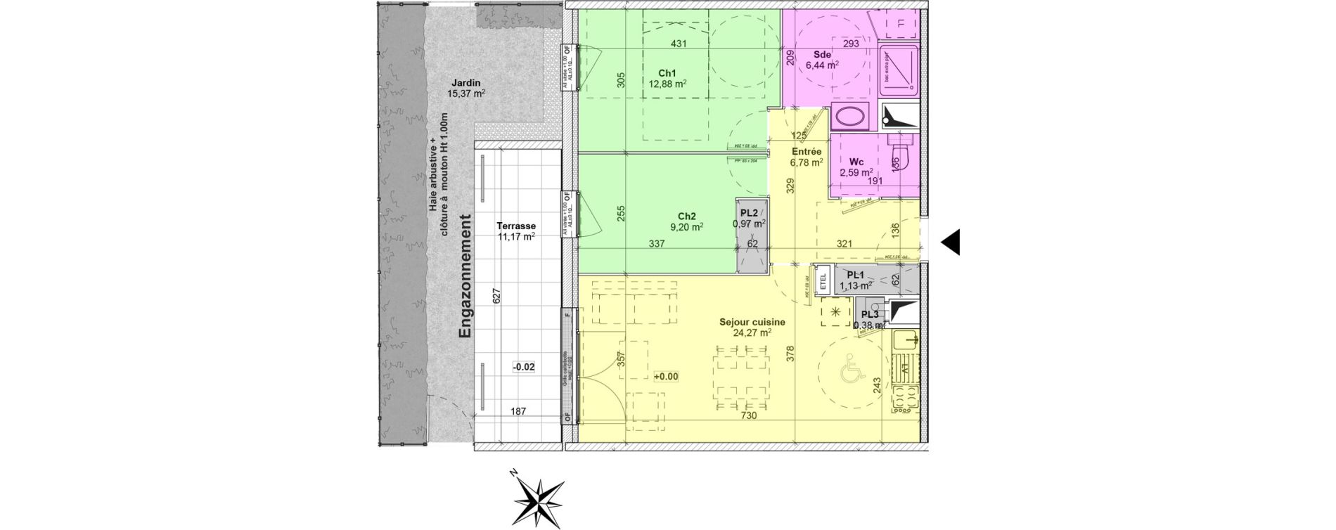 Appartement T3 de 64,64 m2 &agrave; Blainville-Sur-Orne Centre