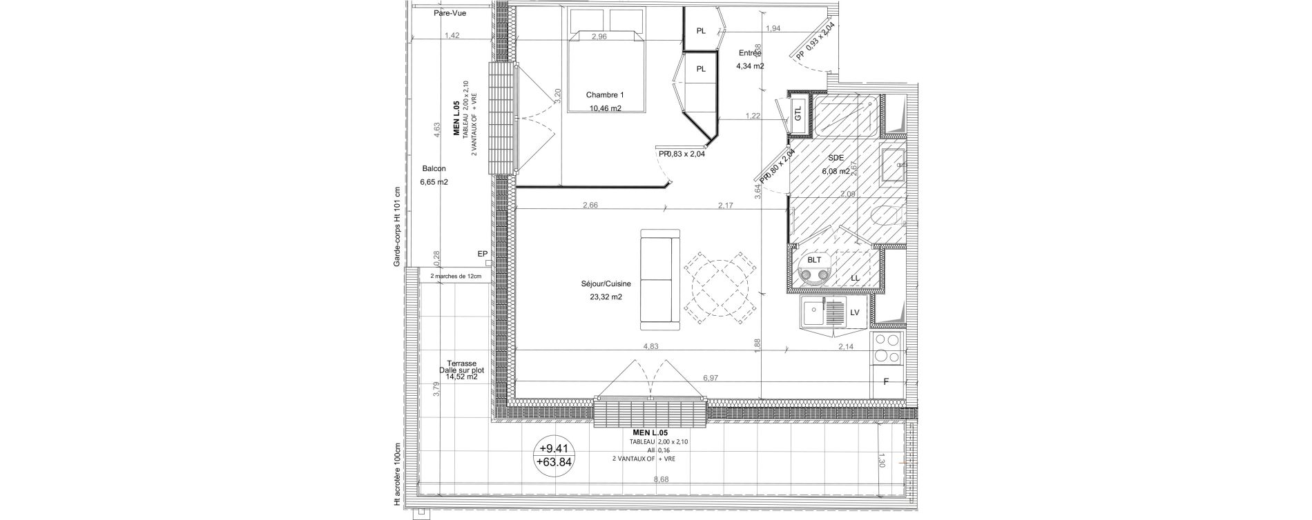 Appartement T2 de 44,20 m2 &agrave; Bretteville-Sur-Odon Centre