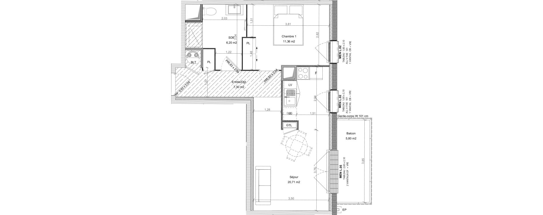 Appartement T2 de 45,57 m2 &agrave; Bretteville-Sur-Odon Centre