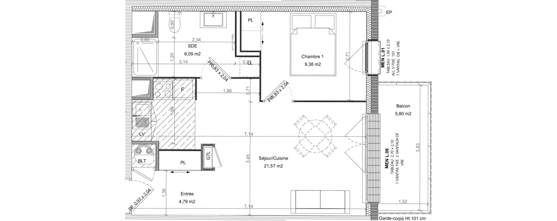 Appartement T2 de 41,83 m2 &agrave; Bretteville-Sur-Odon Centre