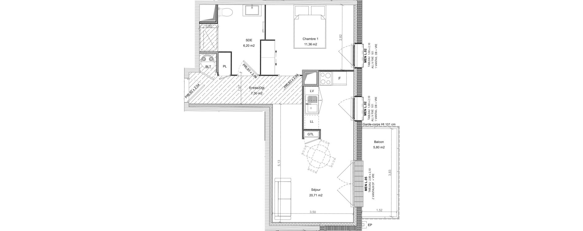 Appartement T2 de 45,57 m2 &agrave; Bretteville-Sur-Odon Centre