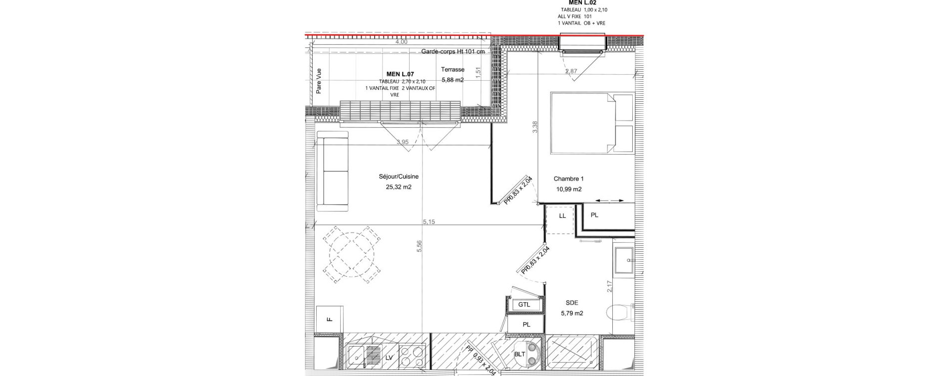 Appartement T2 de 42,10 m2 &agrave; Bretteville-Sur-Odon Centre