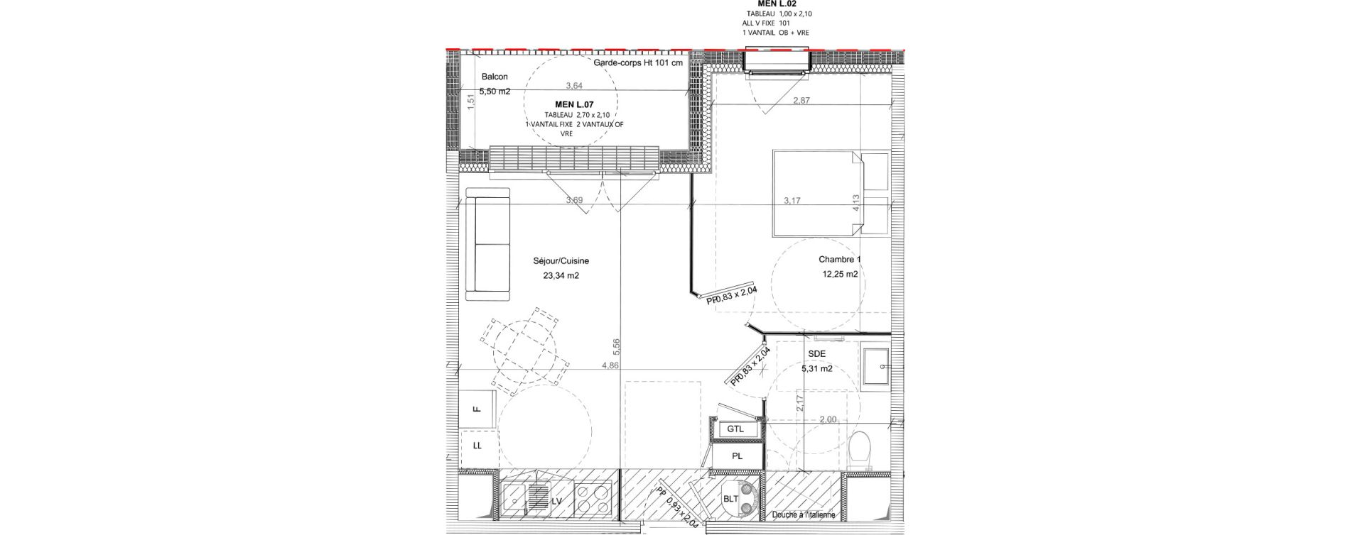 Appartement T2 de 40,90 m2 &agrave; Bretteville-Sur-Odon Centre