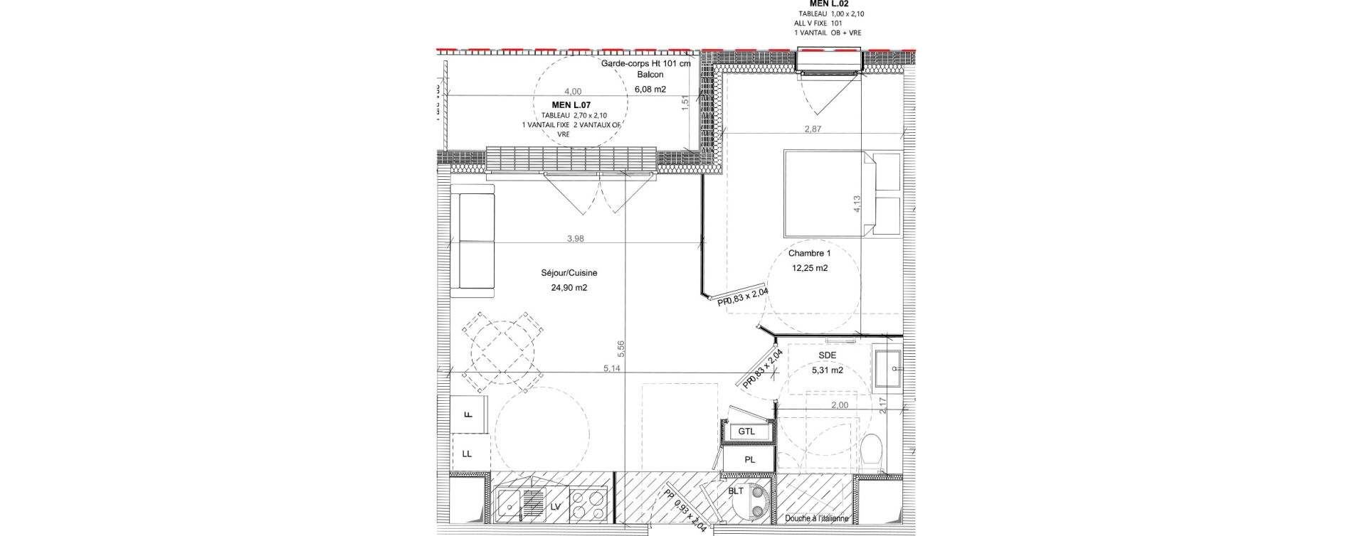 Appartement T2 de 42,46 m2 &agrave; Bretteville-Sur-Odon Centre