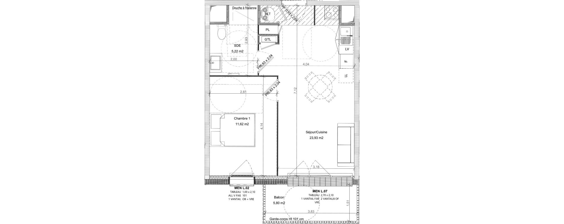 Appartement T2 de 40,77 m2 &agrave; Bretteville-Sur-Odon Centre