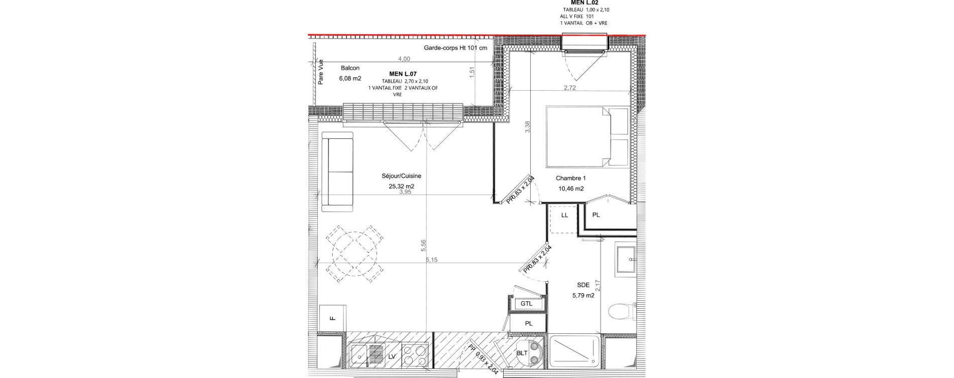 Appartement T2 de 41,57 m2 &agrave; Bretteville-Sur-Odon Centre