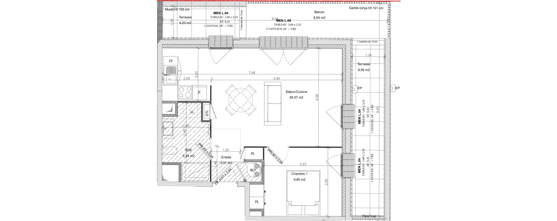 Appartement T2 de 44,64 m2 &agrave; Bretteville-Sur-Odon Centre