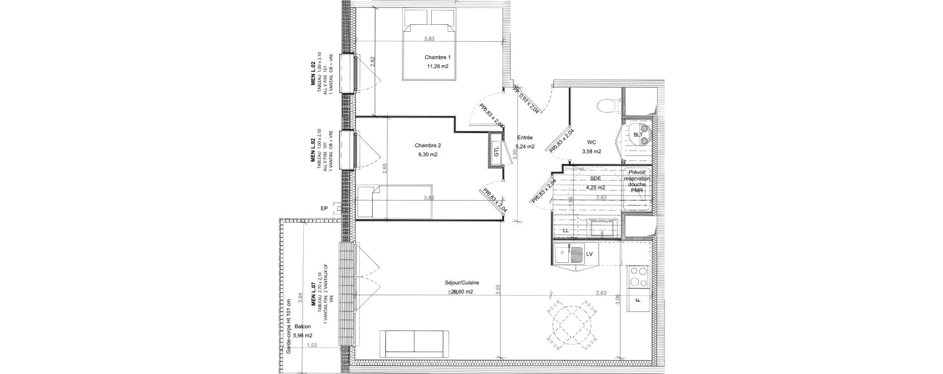 Appartement T3 de 60,25 m2 &agrave; Bretteville-Sur-Odon Centre