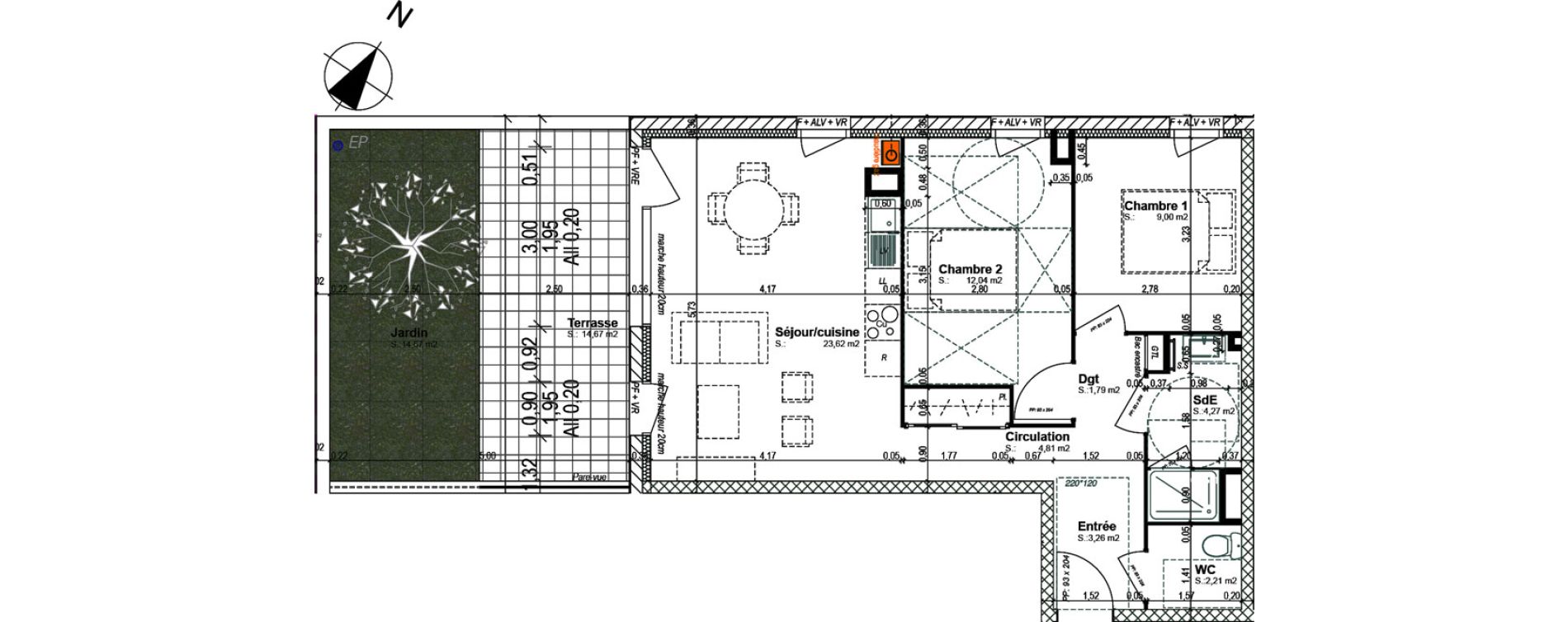 Appartement T3 de 61,00 m2 &agrave; Bretteville-Sur-Odon Centre