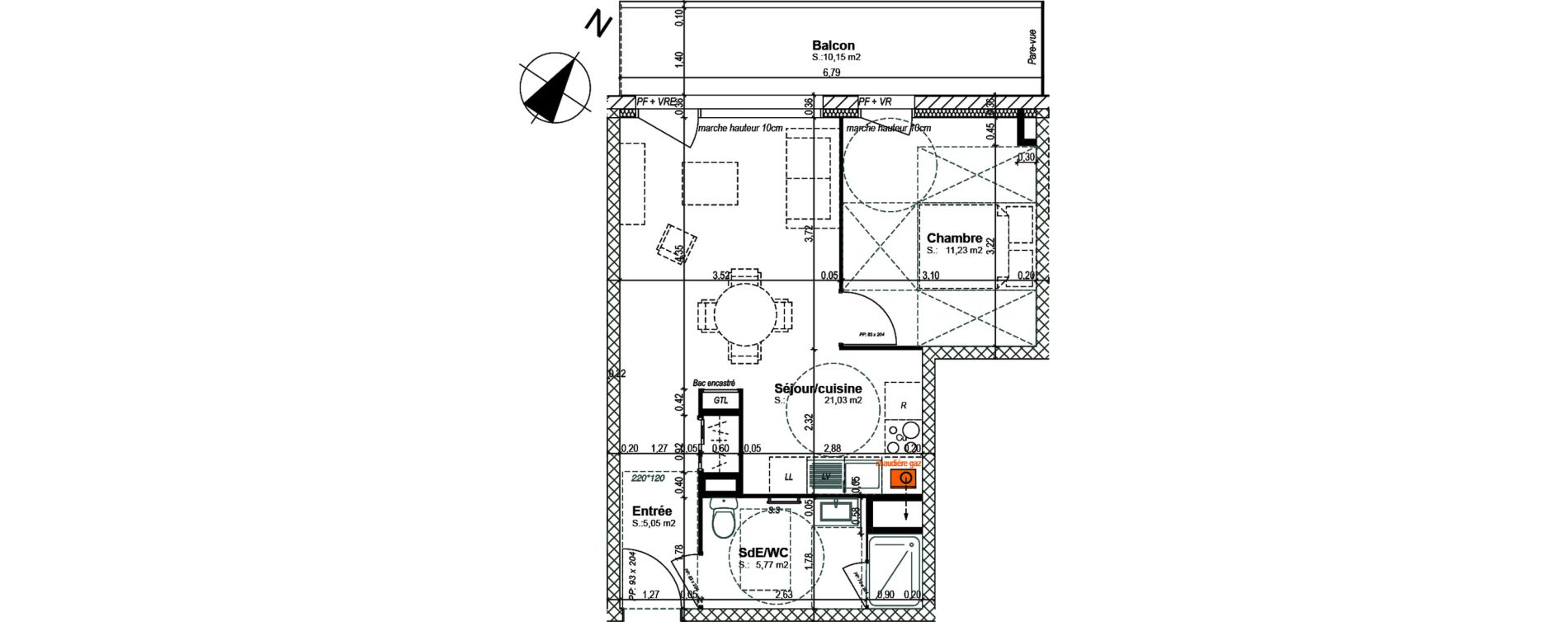 Appartement T2 de 43,08 m2 &agrave; Bretteville-Sur-Odon Centre