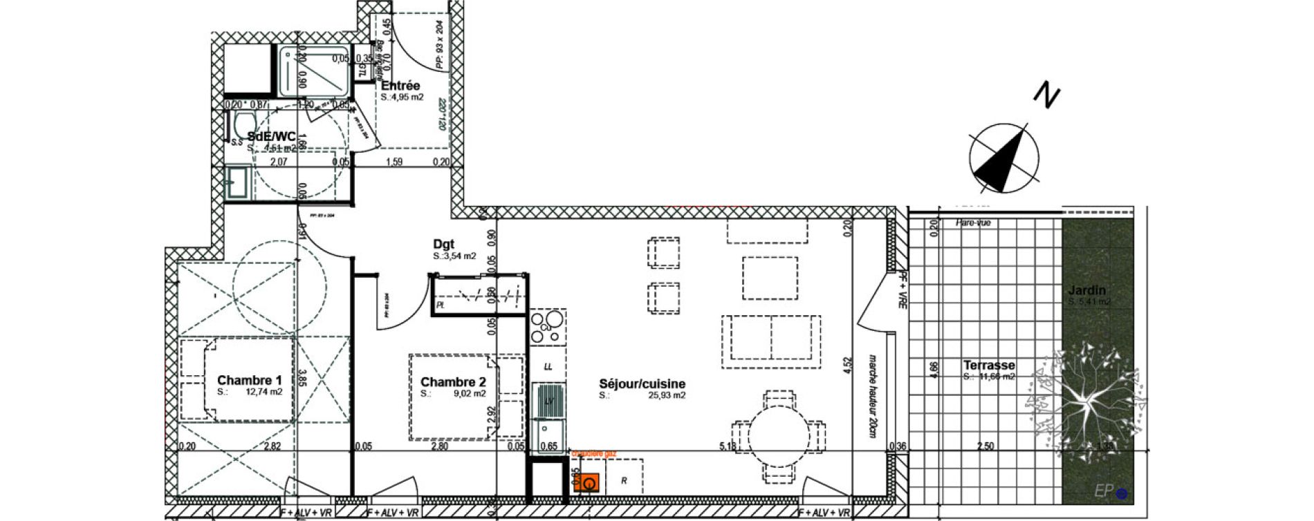 Appartement T3 de 60,69 m2 &agrave; Bretteville-Sur-Odon Centre