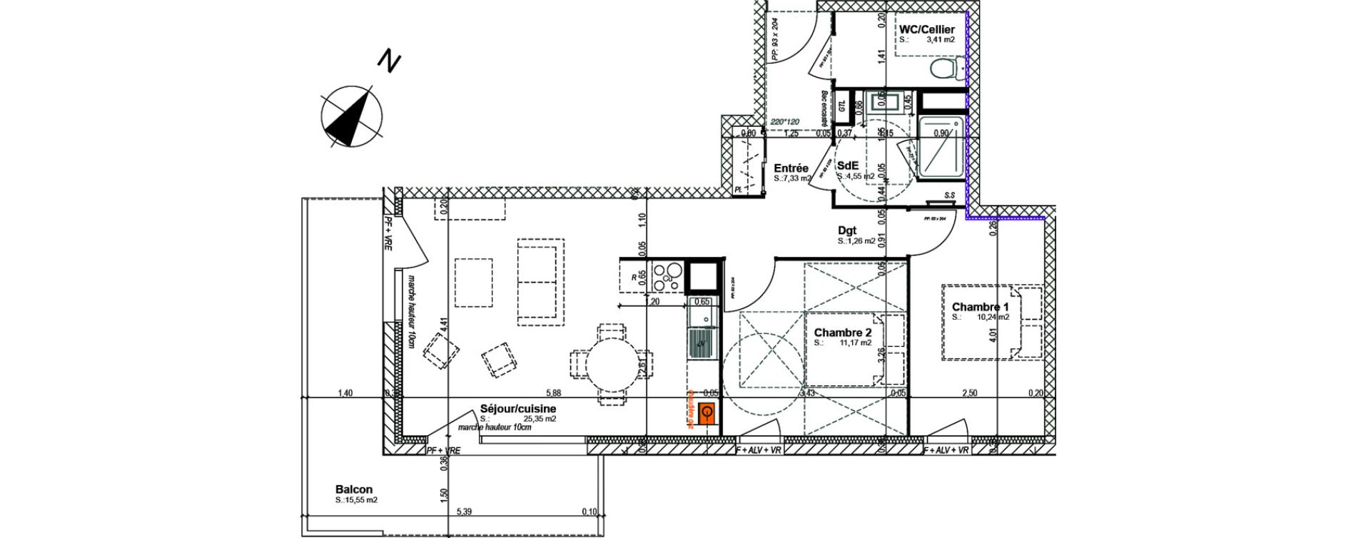 Appartement T3 de 63,31 m2 &agrave; Bretteville-Sur-Odon Centre