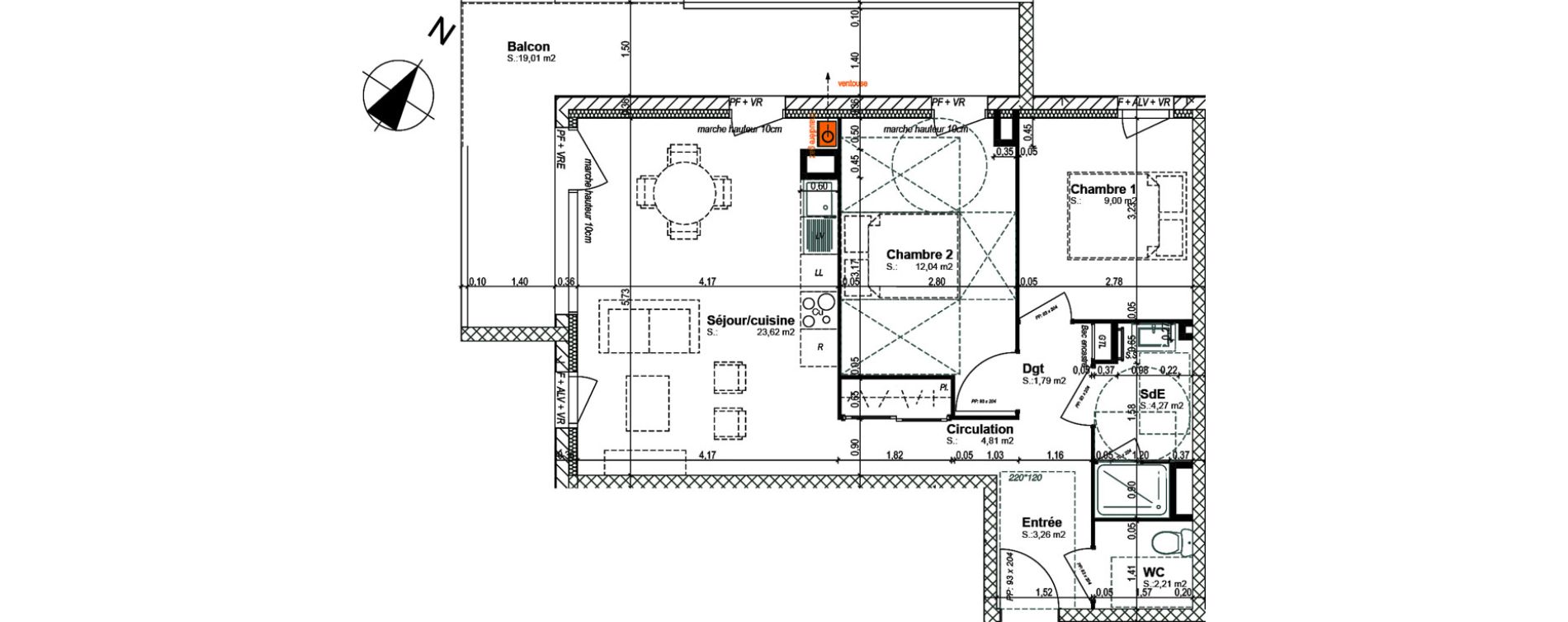 Appartement T3 de 61,00 m2 &agrave; Bretteville-Sur-Odon Centre