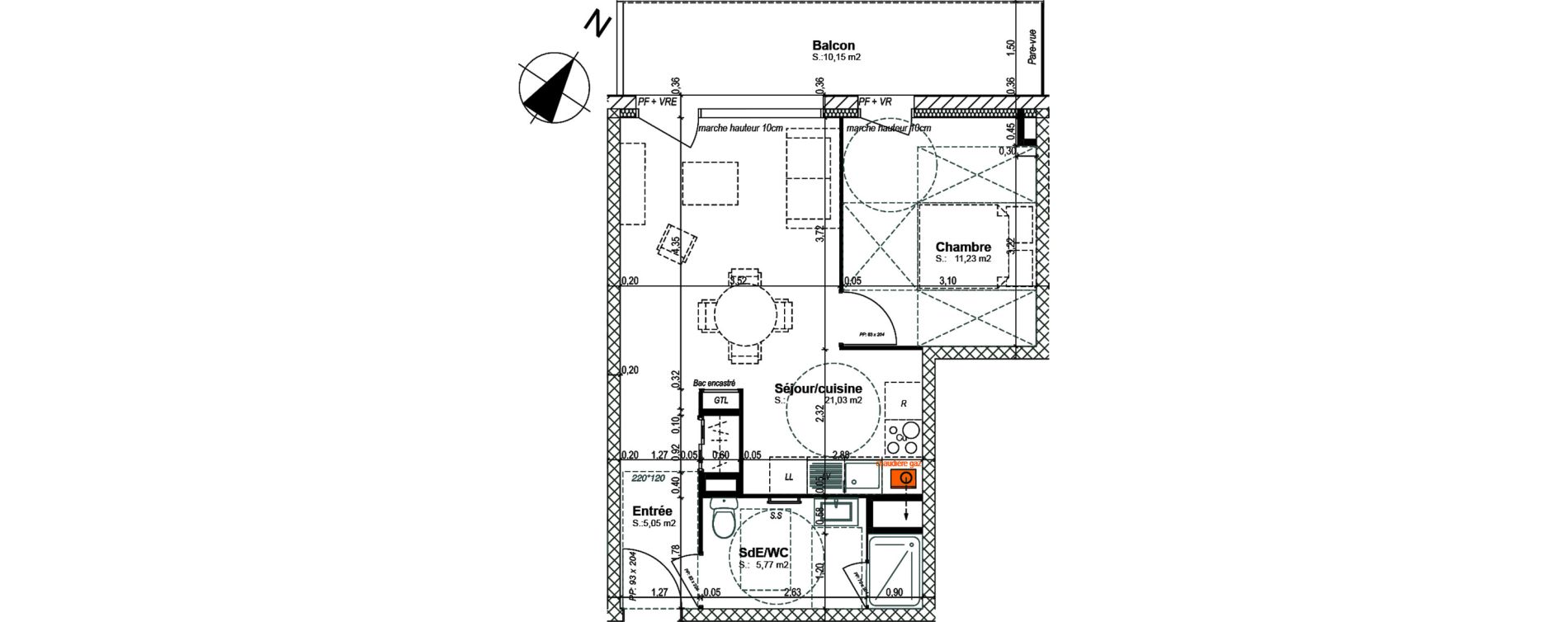Appartement T2 de 43,08 m2 &agrave; Bretteville-Sur-Odon Centre