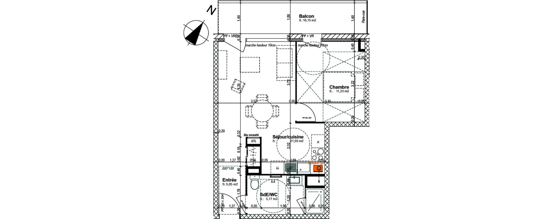 Appartement T2 de 43,08 m2 &agrave; Bretteville-Sur-Odon Centre