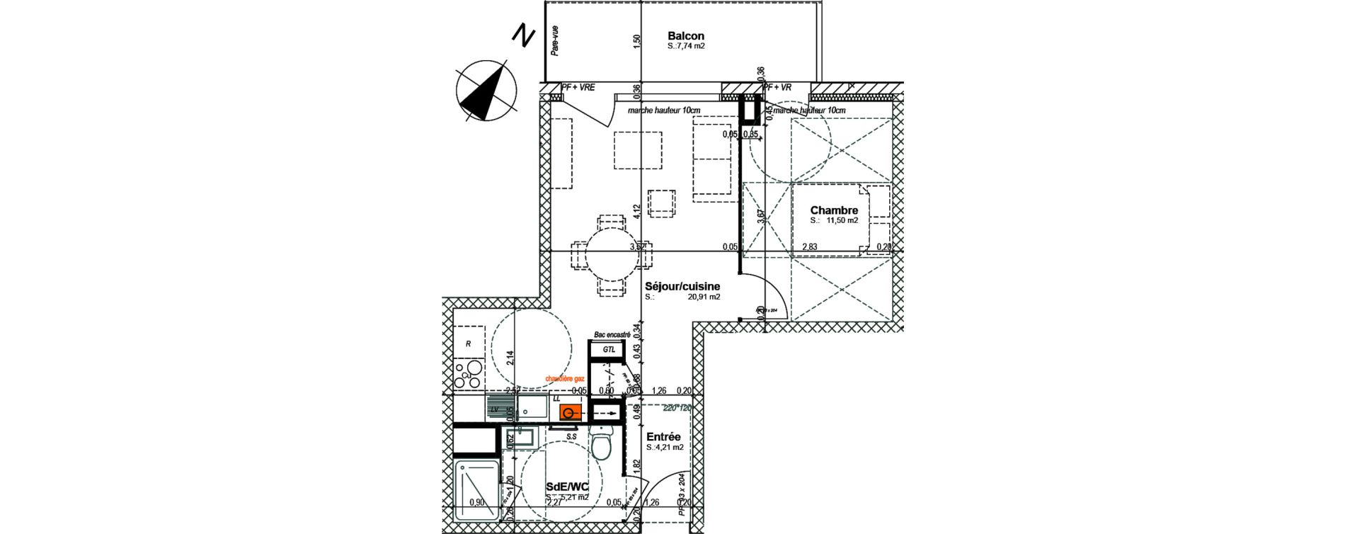 Appartement T2 de 41,83 m2 &agrave; Bretteville-Sur-Odon Centre